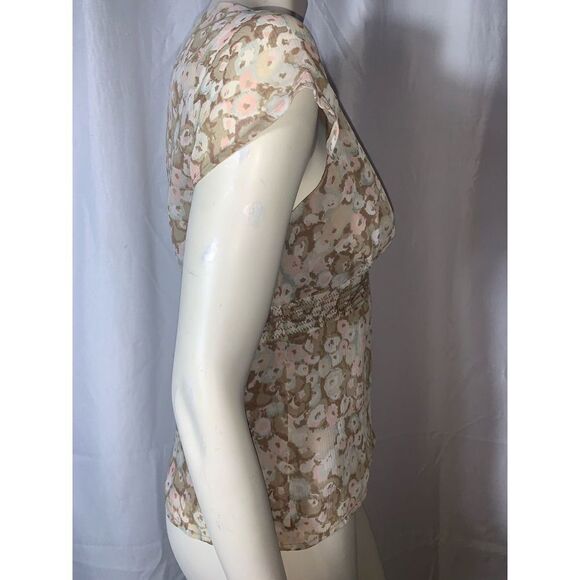 Vintage Floral Chiffon Double Layered Top 10P - Picture 7 of 13
